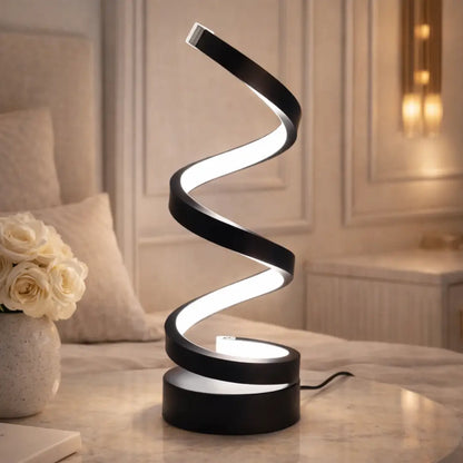Modern and creative spiral LED table lamp