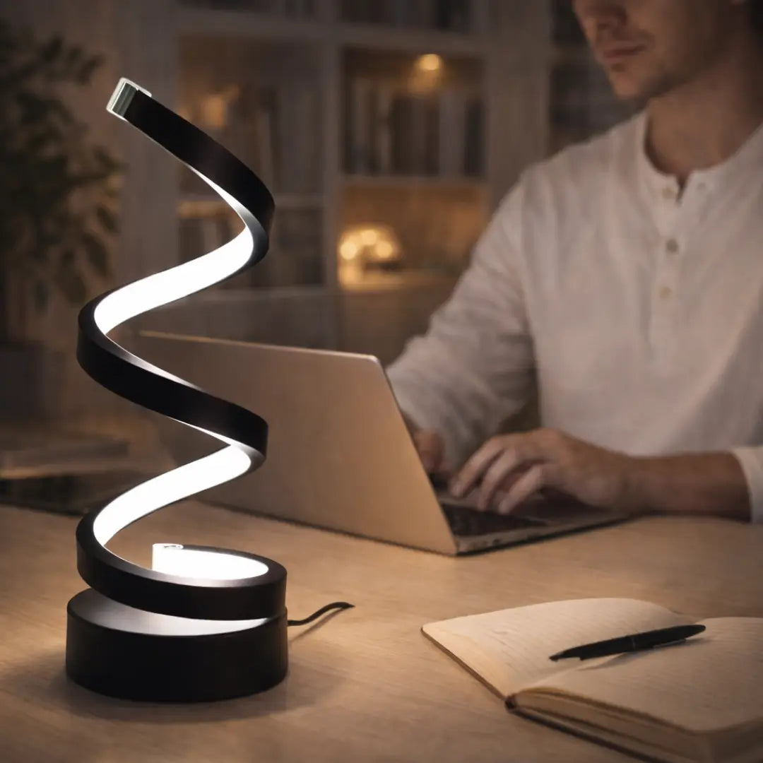 Modern and creative spiral LED table lamp