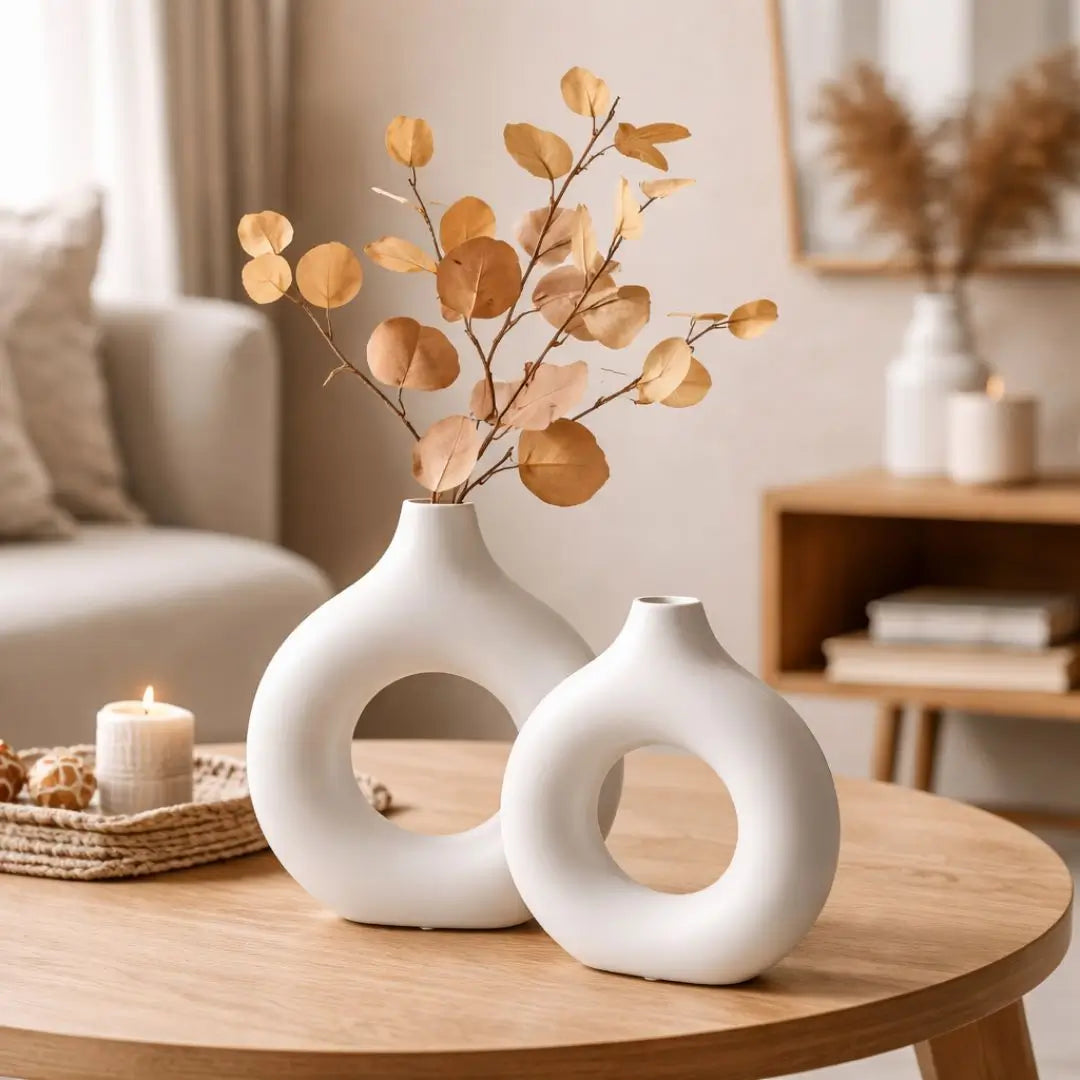 Nordic Aura White Decorative Vase