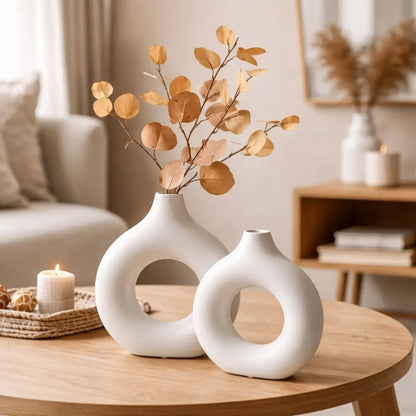 Nordic Aura White Decorative Vase
