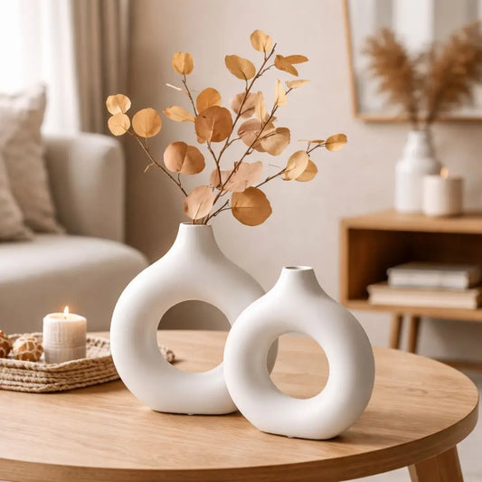 Nordic Aura White Decorative Vase