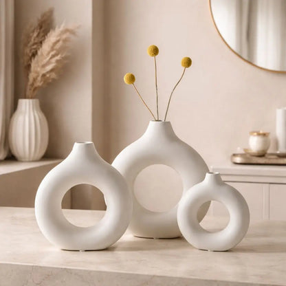Nordic Aura White Decorative Vase