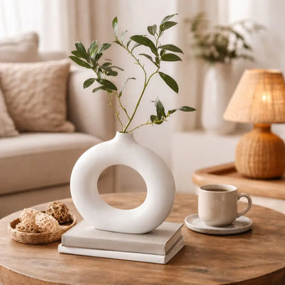 Nordic Aura White Decorative Vase