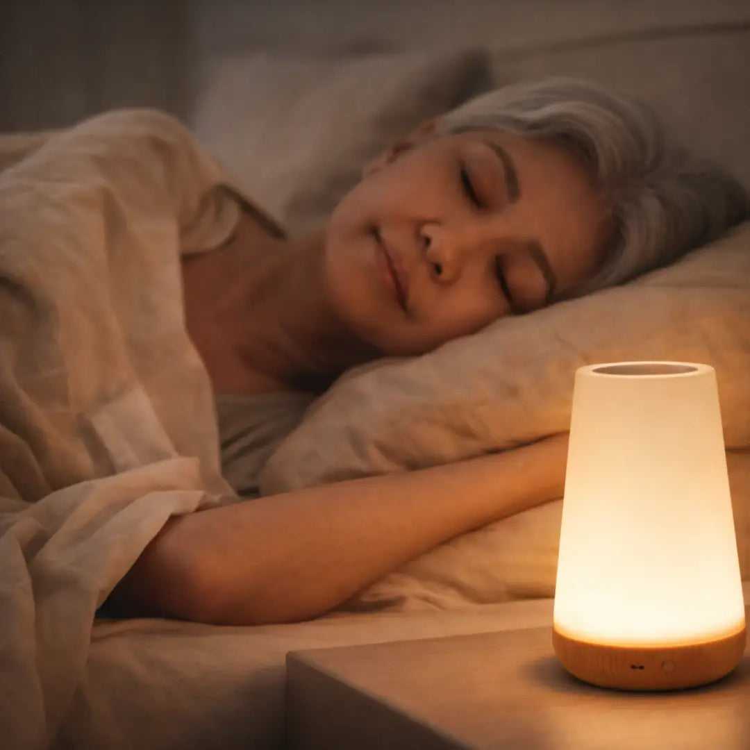 Night light with 13 colors, adjustable intensity, and portable for desk or bedside.