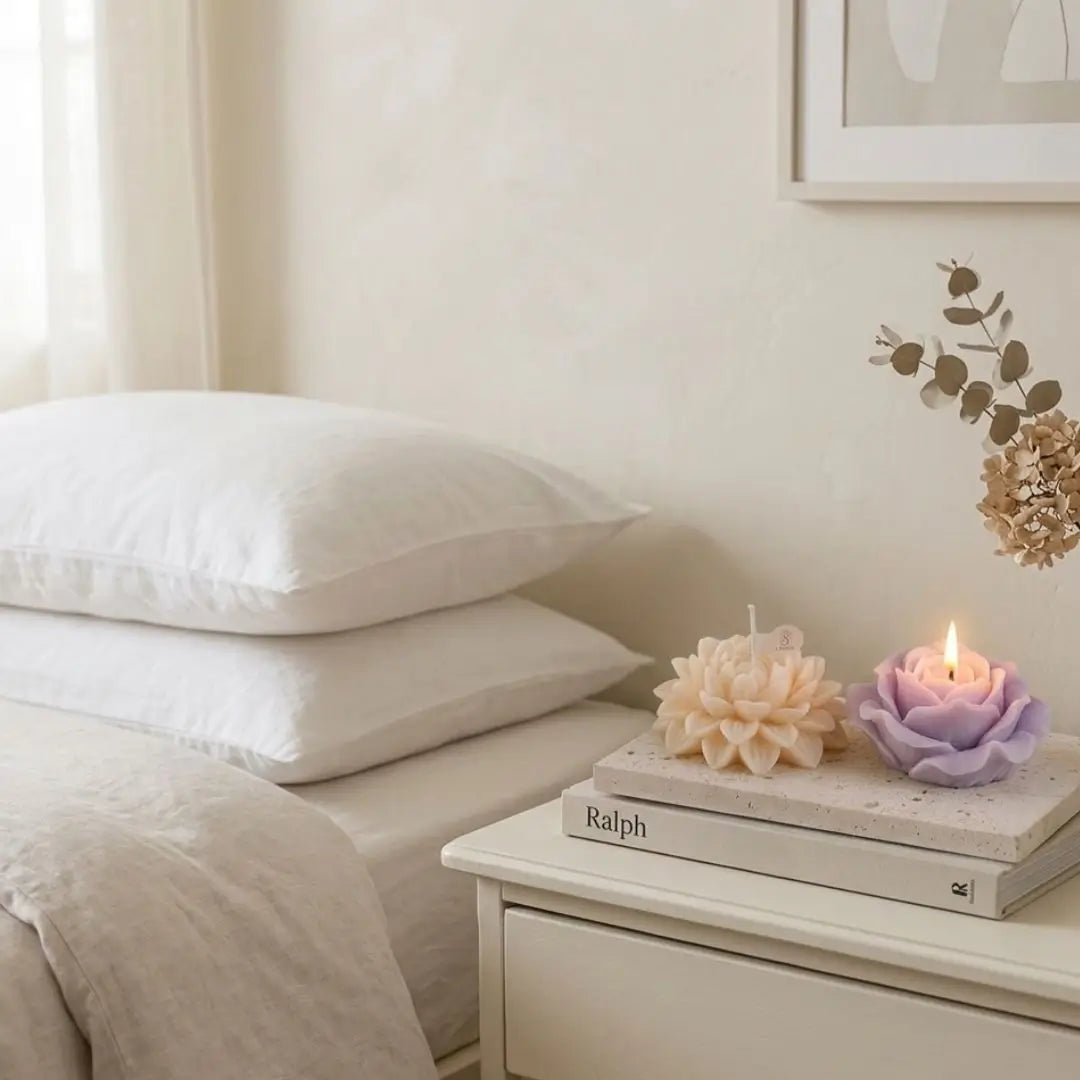Decorative candle in the shape of a peony flower